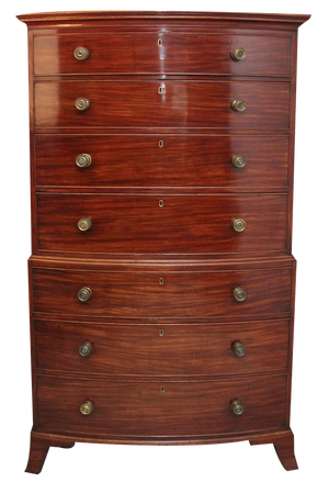 Antique Mahogany Tallboy, 1800, Set of 2