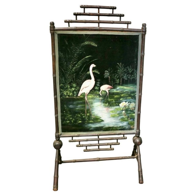 Asian Black Lacquer Fire Screen For Sale - Image 6 of 6