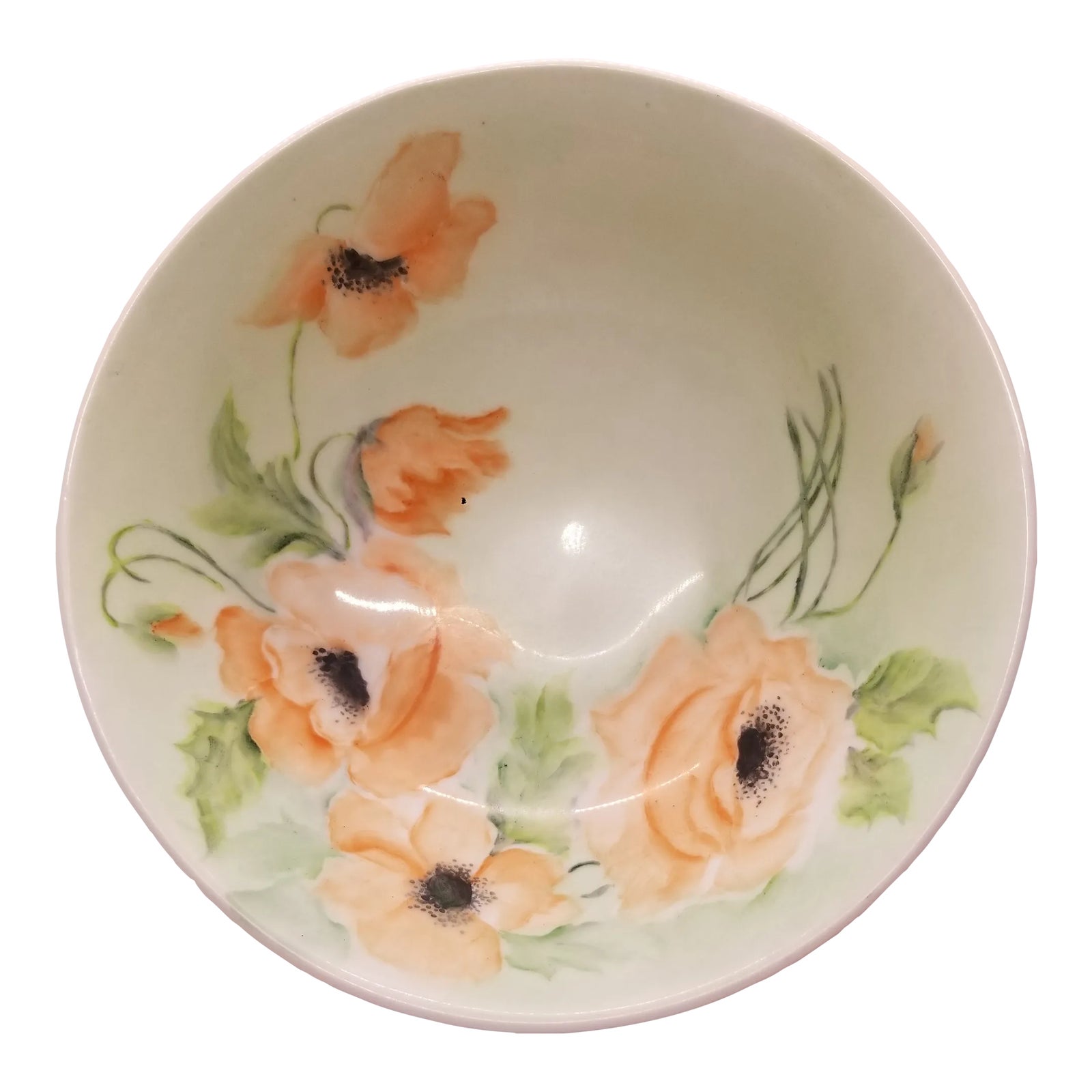Vintage Handpainted Floral Design Bowl With Ann R. Signed, 1976 Chairish