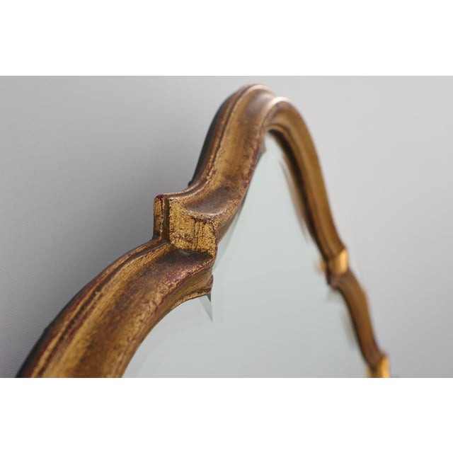Wood Arched Gilt Mirror with Ogee Top, France, 1920 For Sale - Image 7 of 11