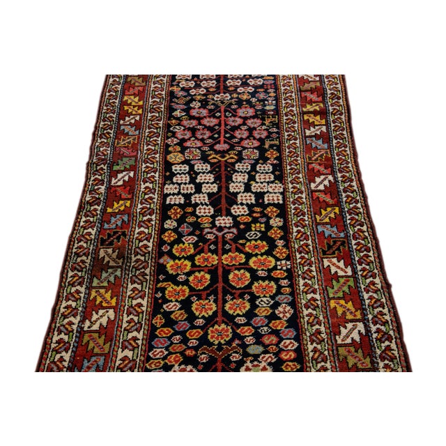 Traditional Antique Kurd Handmade Allover Pattern Wool Runner For Sale - Image 3 of 10