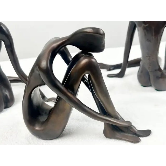 Modernist Figural Limited Edition Bronze Sculpture, Set of 3, Signed & Numbered 1980's For Sale - Image 16 of 18