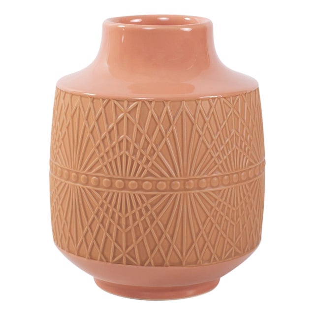 Richland Embossed Peach Vase- Small For Sale