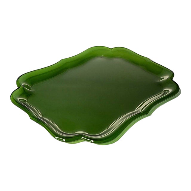 1970s Spisani for Svenskt Tenn Barockbrickan Green Acrylic Tray For Sale
