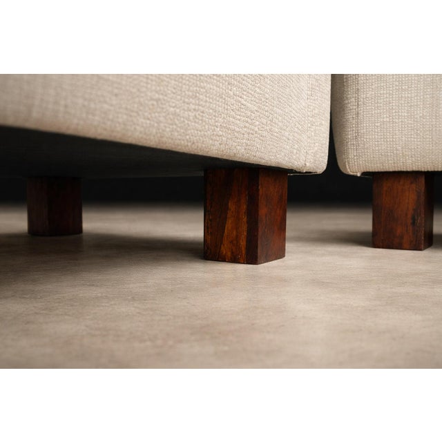 Beige Brazilian Modern Armchairs in Rosewood & Upholstered in Fabric by Celina, 1960s For Sale - Image 8 of 10