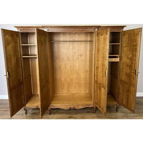 Vintage French Louis XVI Style Wardrobe in Oak For Sale - Image 9 of 13