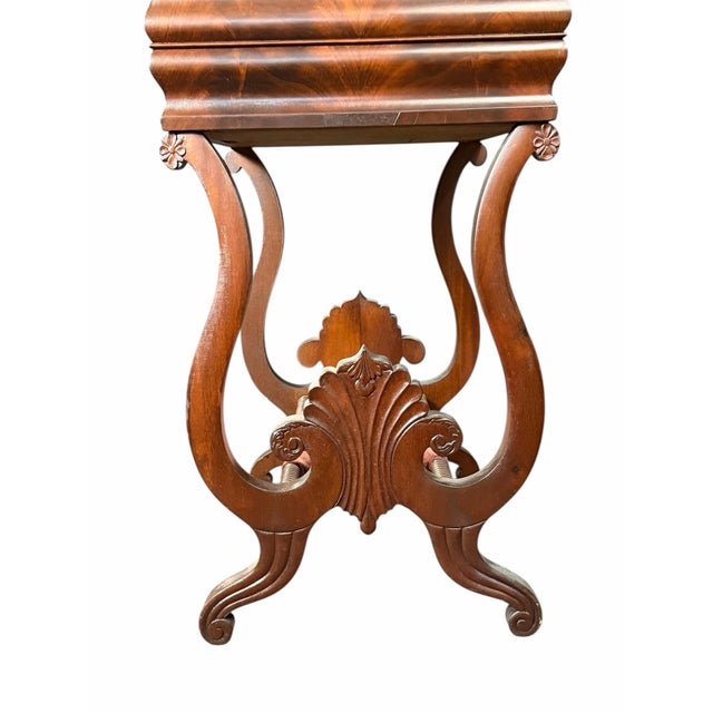 Traditional Antique Flaming Mahogany Sewing Stand For Sale - Image 3 of 12