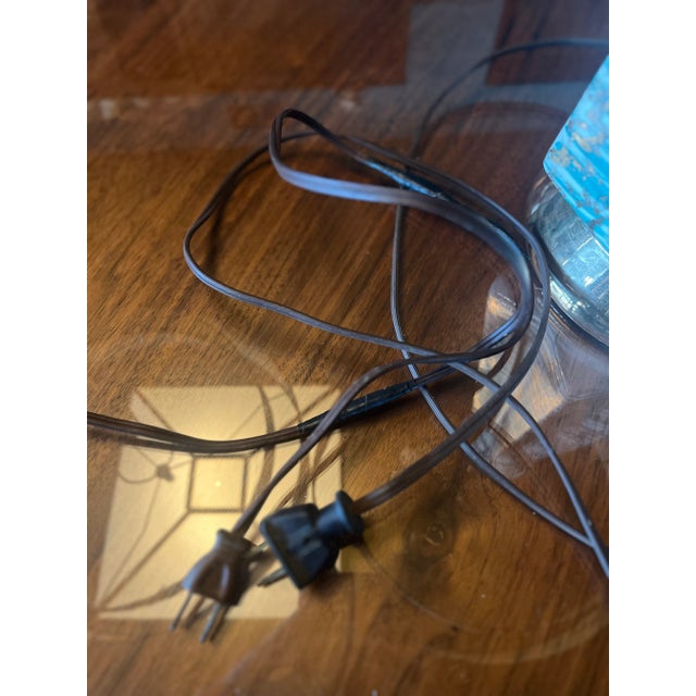 Mid 20th Century Table Lamps Pair With Fiberglass Shades, Turquoise and Gold, Excellent Vintage MCM Condition! For Sale - Image 15 of 15