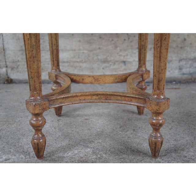Mid 20th Century Maitland Smith French Louis XVI Walnut Glass Gueridon Pedestal Table Plant Stand For Sale - Image 4 of 13