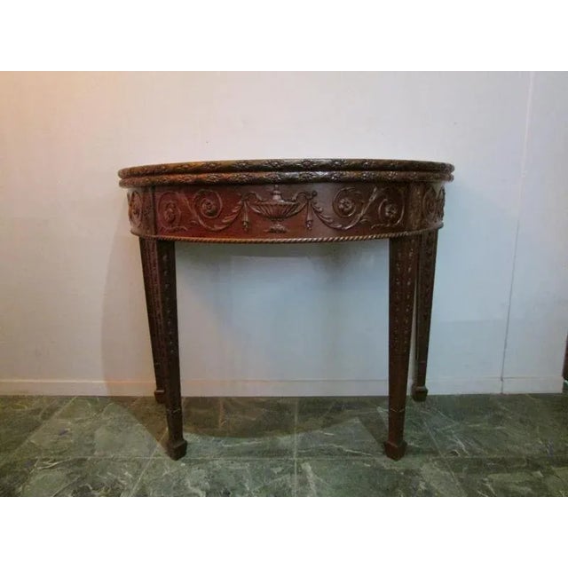 Antique Mahogany Foldable Wall Table in the style of Hepplewhite, 19th Century For Sale - Image 3 of 10