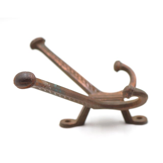 Vintage Copper Plated Cast Iron Chain Link Wall Hook For Sale - Image 4 of 7