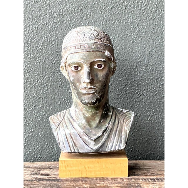 Neoclassical Vintage Classical Greek Style Plaster Bust For Sale - Image 3 of 12