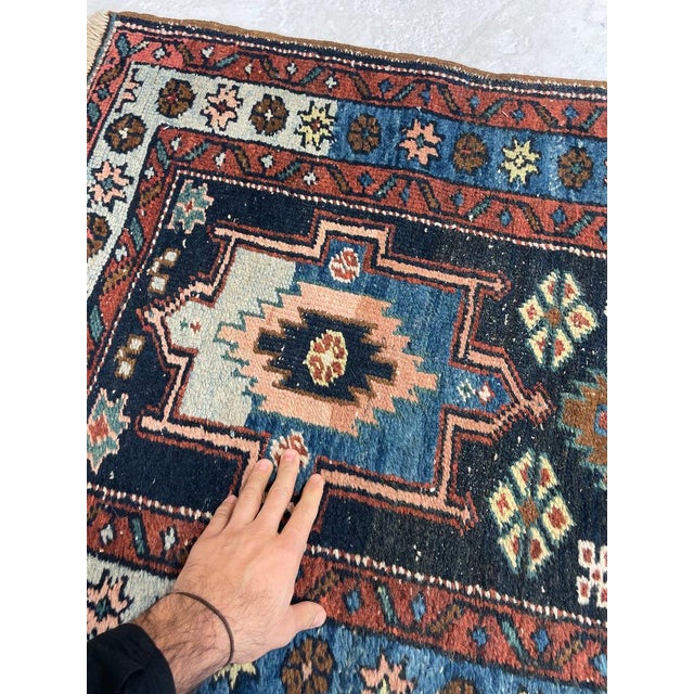 1940s Northwest Vintage Runner Persimmo Pastel Hues Rug2.9 x 9.8 For Sale - Image 5 of 11