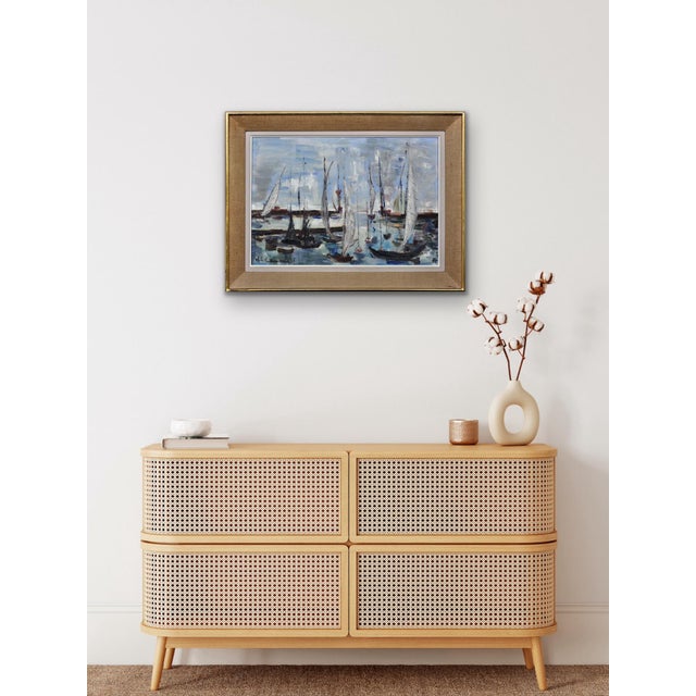 French Post-Impressionist Artist, Petit Port du Havre, 1965, Oil on Canvas, Framed For Sale - Image 14 of 18