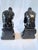 Pair of Armor Bronze (Bronze over cast metal) Replica of Auguste Rodin's famous sculpture, The Thinker. Dark patina gives...