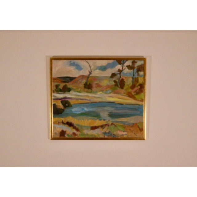 E. O. Jonza, Serene Landscape, 1960s, Oil on Canvas, Framed For Sale - Image 4 of 15