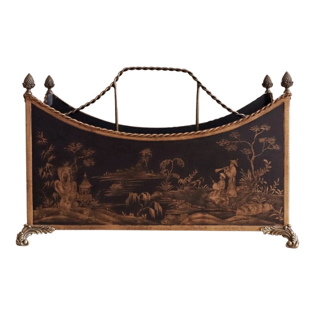 Vintage Chinoiserie Magazine Rack by Chelsea House For Sale