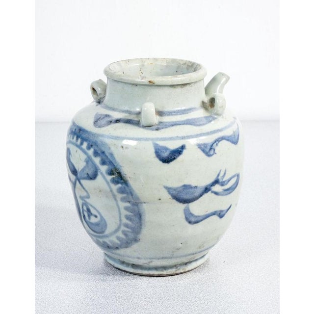 Chinese Painted and Glazed Ceramic Vase For Sale - Image 3 of 10