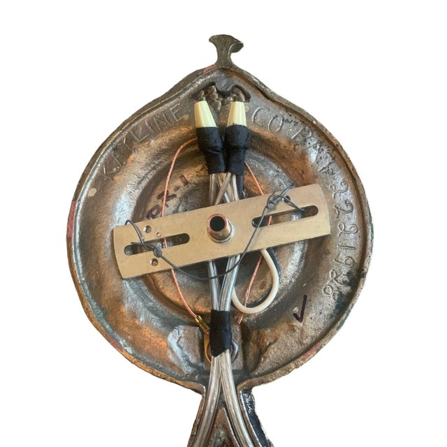 Pair Cast Brass Sconces With Hammering and Tooling Pattern, 1920 For Sale In Los Angeles - Image 6 of 7