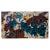 Incredibly beautiful flower arrangement on a ceramic tile with a gloss of glaze in the brightly colors blue, pink and...