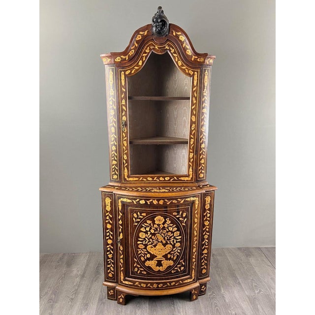 19th Century Inlaid Corner Display Cabinet For Sale - Image 11 of 13