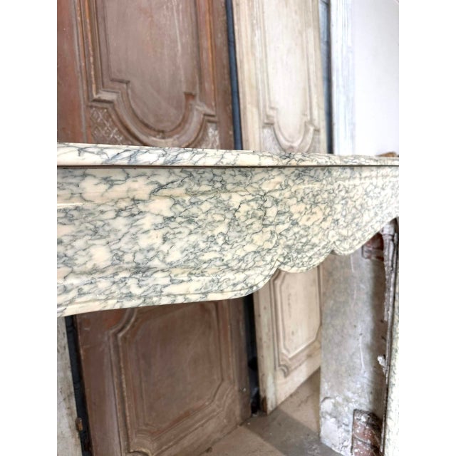 French Fireplace in Green Marble, 1900s For Sale - Image 9 of 11
