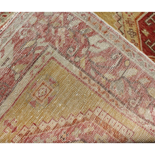 Textile Vintage Turkish Oushak Runner - 3'2 X 10' For Sale - Image 7 of 8