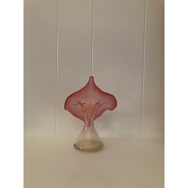 Art Nouveau Vintage Hand-Blown Art Glass Vase For Sale - Image 3 of 11