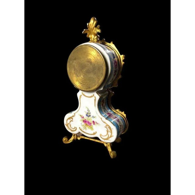 Metal Mantel or Table Clock from Meissen, 19th Century For Sale - Image 7 of 12