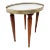 1920s French White and Gray Marble Top Accent Table With Brass Gallery For Sale