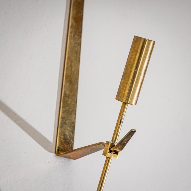 Brass Set of Four Brass Wall Candle Holders Mod. 607 by Pierre Forssell for Skultuna, 1970s For Sale - Image 8 of 8