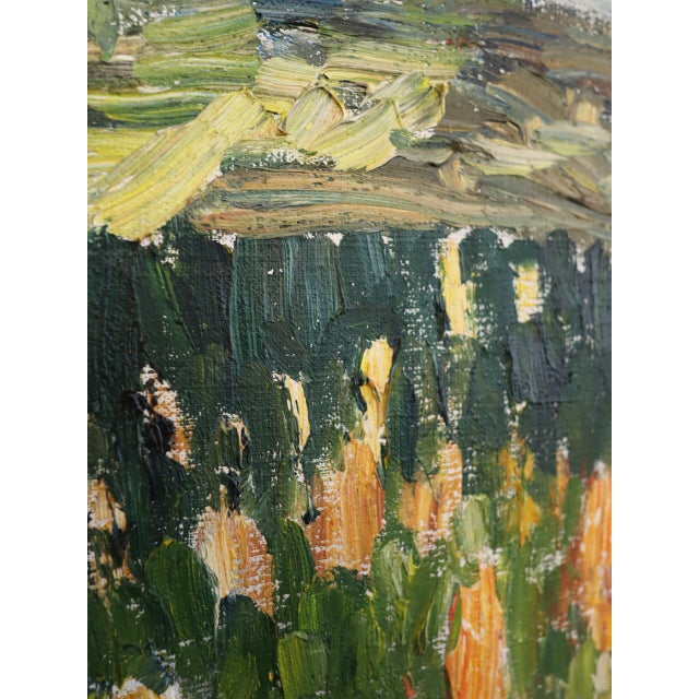 1971 Modernist 'The Hills Beyond' Vintage Original Swedish Expressive Landscape Oil Painting, Framed For Sale - Image 11 of 13