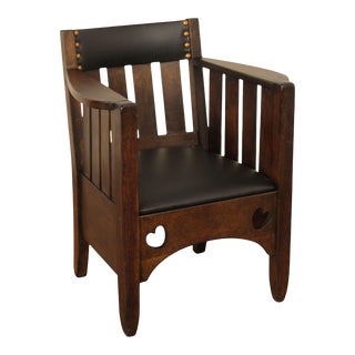 Antique Mission Oak Club Chair For Sale