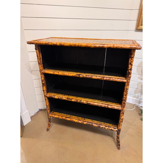 19th Century Bamboo Decoupage Bookshelf For Sale - Image 12 of 13