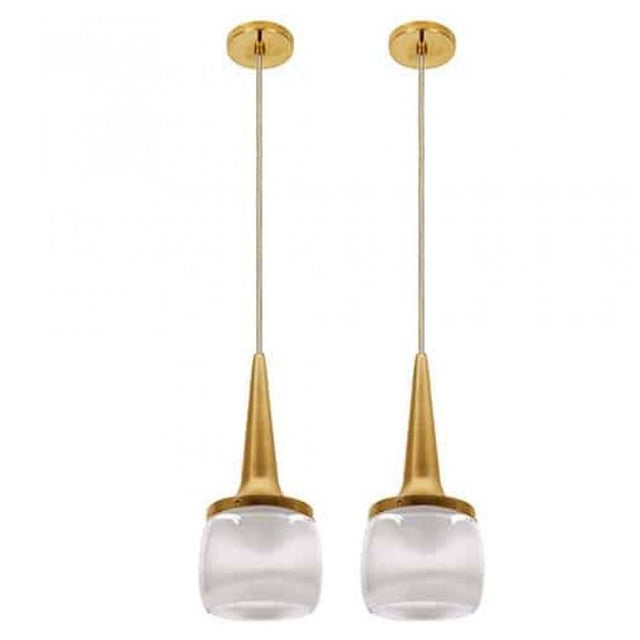 1970s Brass and Glass Cascade Fixtures from Staff, 1960s, Set of 2 For Sale - Image 5 of 6