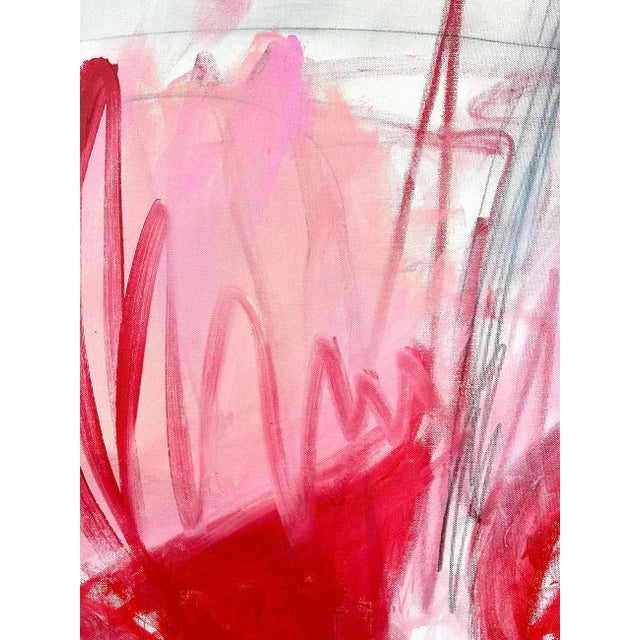 Textile Contemporary Abstract Acrylic, Oil Pastel and Charcoal on Canvas Painting "Pebble in the Sky" by Adrienn Krahl For Sale - Image 7 of 11