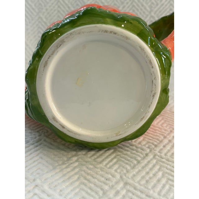 Vintage Majolica Style Ceramic Bunny Rabbit and Carrots Pitcher For Sale - Image 11 of 12