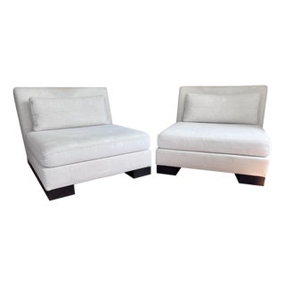 Pair of Armani Casa "London" Slipper Chairs – Italian Modern by Giorgio Armani For Sale