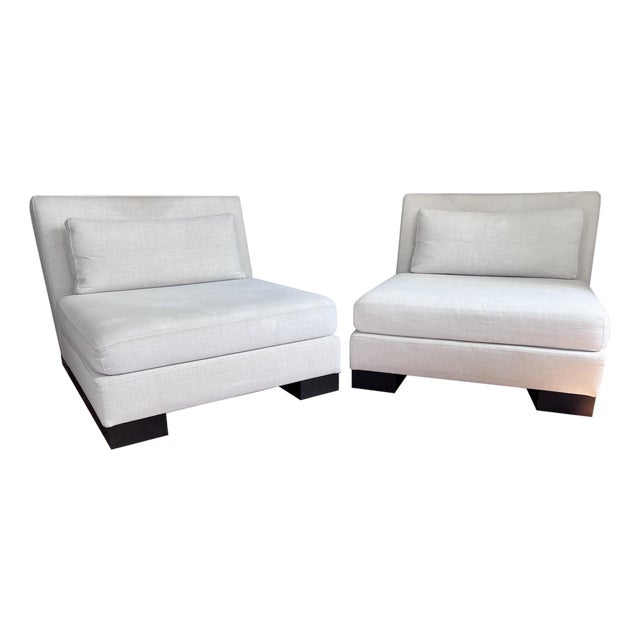 Pair of Armani Casa "London" Slipper Chairs – Italian Modern by Giorgio Armani For Sale