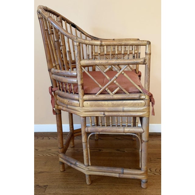1970s Brighton Pavilion Chair, Scorched Bamboo For Sale - Image 4 of 8