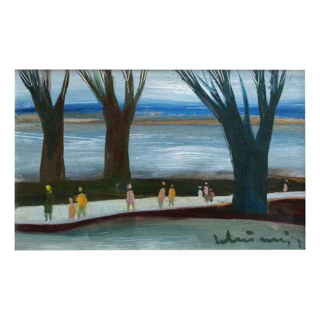 Laimdots Murnieks, Near the Sea, Oil on Cardboard For Sale