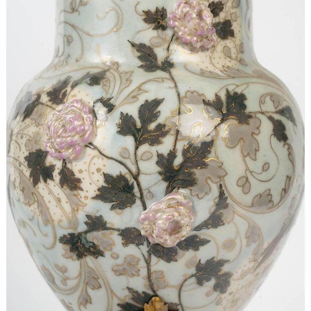 Ceramic Large Enameled Porcelain Vase by Albert Damousset, Early 20th Century For Sale - Image 7 of 14