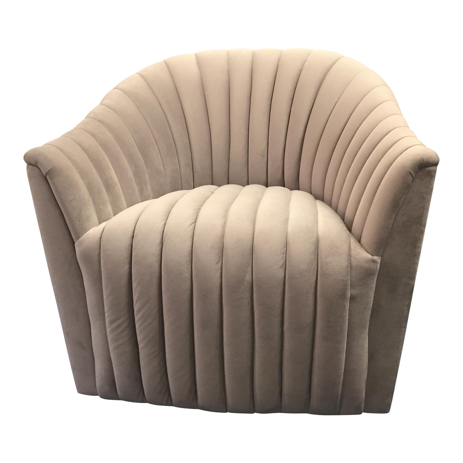 Weiman Velvet Swivel Chair | Chairish
