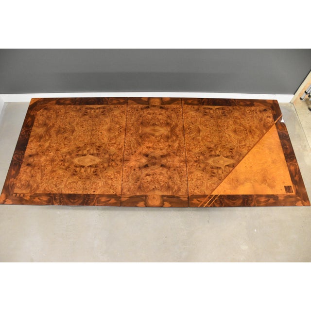 Mid-Century Modern 1970s Dell'Arredamento for Miniforms 94" Burl Dining Table For Sale - Image 3 of 13