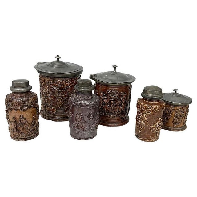19th Century French Beauvais Tobacco Stoneware, Set of 6 For Sale - Image 15 of 15