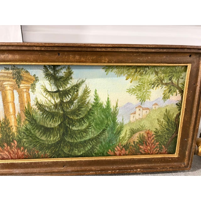 19th Century French Decorative Wrought Iron Hanging Sign With a Modern Painting, 19th Century For Sale - Image 5 of 10