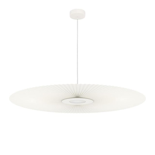White carmen pendant lamp l 120 by harto dimensions: w 120 x d 3.2 x h 120 cm. Materials: textile laminated on pet: 1 side...