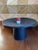 Rustic Vintage 22” Black Cerused Wood Low Table With Brass Accents For Sale - Image 3 of 16