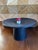 Mid-Century Modern Vintage Black Cerused Wood Low Table With Brass Accents For Sale - Image 3 of 11