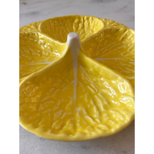 Mid 20th Century Vintage Cabbage Ware Divided Plate by Secla For Sale - Image 5 of 8